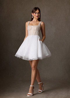 Azazie Avita Robes de mariée Robe Trapèze en Perlage avec poches Diamant Blanc Champagne image1