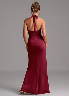 Azazie Valerie Bridesmaid Dresses Burgundy Mermaid Velvet Dress image3