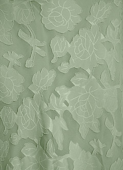 Azazie Kieryn Robes de demoiselle d'honneur Robe Sirène en Blumen-Burnout Plissée Vert Sauge image13