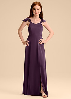 Azazie Everett Junior Klä av A-Line i Stretch Satin Rosett image7