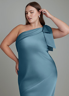 Azazie Yuanna Bridesmaid Dresses Bermuda Mermaid One Shoulder Stretch Satin Dress image10