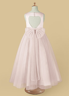 Azazie Muni Flower Girl Dresses Rose Petal A-Line Bow Tulle Dress image3