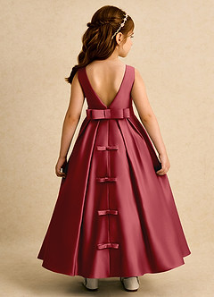 Azazie Mapel vestidos de niña de las flores Vestido de Granada de Satin Mate de Princesa con Plisado image1