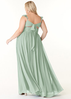 Azazie Metz Brautjungfernkleider A-Linie Herzchen Gerüscht Chiffon Kleid Agave image8