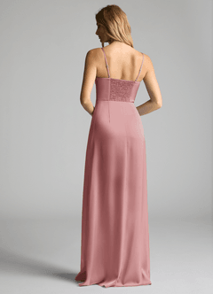 Azazie Natalie Final Sale Steel Blue A-Line Sweetheart Neckline Stretch Satin Dress image5