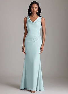 Azazie Linelle Bridesmaid Dresses Mist Mermaid Pleated Chiffon Dress image5
