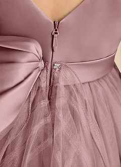 Azazie Pear Flower Girl Dresses Dusty Rose Ball-Gown Bow Tulle Dress image7