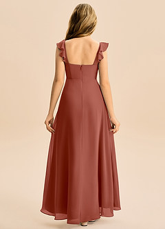 Azazie Mavie Junior Abito A-Line in Chiffon Increspato Auburn image2
