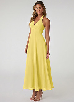 Azazie Tessie Suknie dla druhen Linia A Pofałdowany Szyfon Długość kostki Sukienka image3