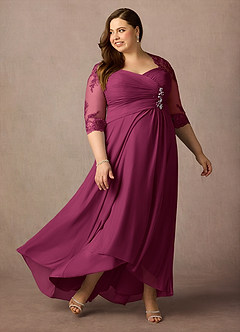 Azazie Anne Mother of the Bride Dresses Mulberry Sheath Sweetheart Sequins Lace Dress image12