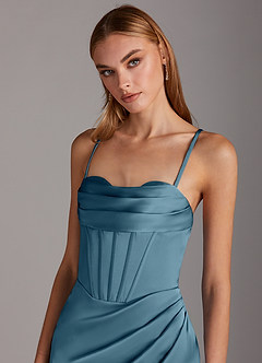 Azazie Brookelle Bridesmaid Dresses Bermuda Sheath Sweetheart Corset Stretch Satin Dress image7