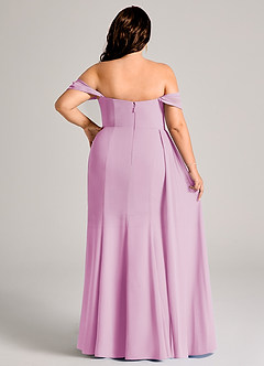 Azazie Amyra Robes de demoiselle d'honneur Robe Fourreau Convertible en Mousseline de soie Épaule décolletée Rose Bonbon image15