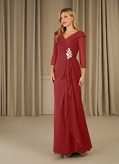 Azazie Jaycee Mother of the Bride Dresses A-Line Chiffon Floor-Length Dress image3