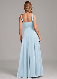 Azazie Shaude Bridesmaid Dresses Sky Blue A-Line Pleated Chiffon Dress image2