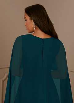 Azazie Isa Mother of the Bride Dresses Pine A-Line V-Neck Pleated Chiffon Dress image6