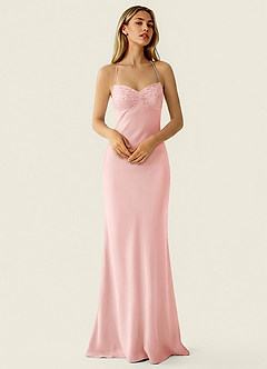 Valerianaire Haze Pink Beading Satin Vacation Dress image3