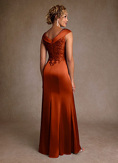 Azazie Santa Monica Mother of the Bride Dresses Paprika A-Line Lace Dress image2