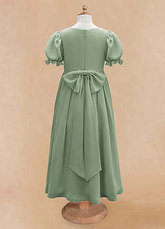 Azazie Joss Flower Girl Dresses Matcha A-Line with Sleeves Chiffon Dress image6