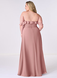 Barbie ♥ Azazie Jurken voor bruidsmeisjes Converteerbaar Jurk van Chiffon met A-Lijn Off the Shoulder Stoffige Roos image8