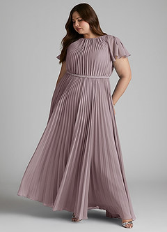 Azazie Kara Modest Bridesmaid Dresses A-Line Pleated Chiffon Floor-Length Dress image12