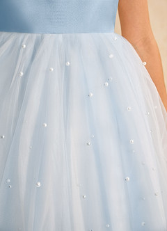 Azazie Esme Robe Demoiselle D'honneur Fillette Robe Princesse en Tulle Arc Poudre Bleue image9
