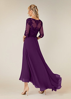 Azazie Monza Abiti per la Madre della Sposa Abito A-Line in Chiffon Pizzo Uva image4