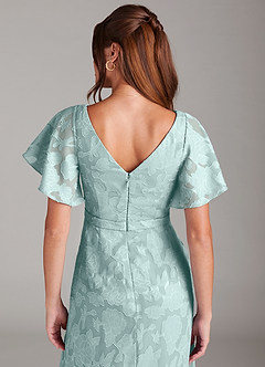 Azazie Ambrosia Jurken voor bruidsmeisjes Jurk van Bloemen Burn-out met A-Lijn Geplooid De Nevel image2