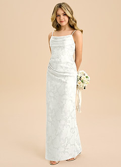 Azazie Mai Junior Klä av Tubklänning i Blommig Utbrändhet Plisserad image1