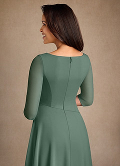 Azazie Durant Mère de la mariée Robes Robe Trapèze en Mousseline de soie Plissée Eucalyptus image5