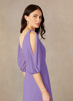 Azazie Bronwyn Mother of the Bride Dresses Tahiti A-Line V-Neck Ruched Chiffon Dress image5