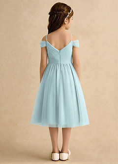 Azazie Lila Girls Formal Robe Demoiselle D'honneur Fillette Robe Trapèze en Tulle Épaule décolletée Brume image2