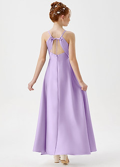 Azazie Avelina Junior Lilac A-Line Pleated Stretch Satin Dress image2