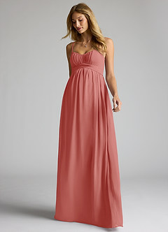 Azazie Llana Brautjungfernkleider für Schwangere A-Linie Chiffon Bodenlänge Kleid image3