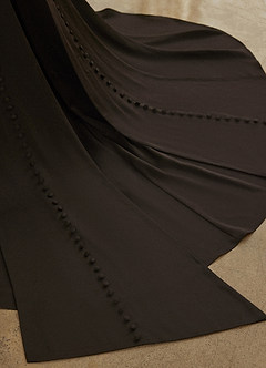 Christian Siriano Bridal for Azazie 2001 Wedding Dresses Plunging Cape Sleeve Crepe Back Satin Mermaid Gown image15