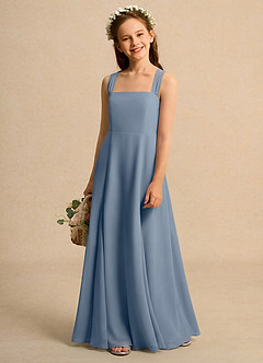 Azazie Tater Junior Formal Flower Girl Klänningar Klä A-Line i Chiffong Plisserad image1