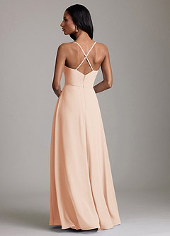 Azazie Naeem Bridesmaid Dresses English Rose A-Line V-Neck Ruffle Chiffon Dress image2