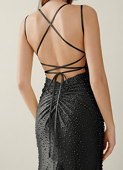 Sylvan Noir Robe de bal corset à strass décolleté en V image6