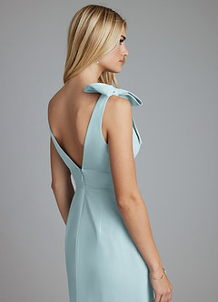 Azazie Taro Bridesmaid Dresses Mist Sheath Bow Chiffon Dress image3