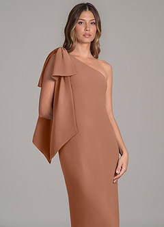 Azazie Capri Bridesmaid Dresses Bronzer A-Line One Shoulder Chiffon Dress image7