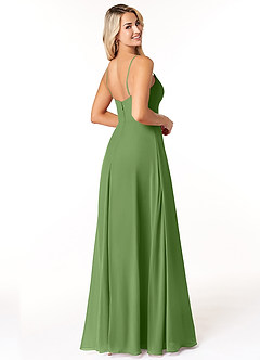 Azazie Moira Bridesmaid Dresses Basil A-Line Scoop Chiffon Dress image5