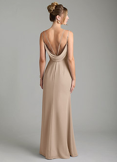 Azazie Egypt Bridesmaid Dresses Taupe Sheath Sweetheart Neckline Chiffon Dress image2