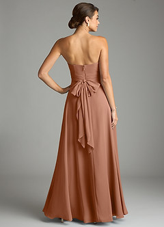 Azazie Tamira Suknie dla druhen Linia A Pofałdowany Szyfon Do ziemi Sukienka image4