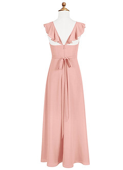 Azazie Emily Junior Dusty Rose A-Line Ruched Chiffon Dress image6