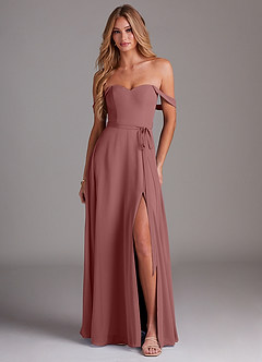Azazie Aaron Final Sale Desert Rose A-Line Off the Shoulder Chiffon Convertible Dress image1