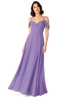 Azazie Tancie Robes de demoiselle d'honneur Robe Trapèze Convertible en Mousseline de soie Épaule décolletée Tahiti image1