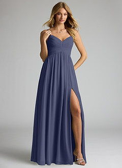 Azazie Alia Bridesmaid Dresses Stormy A-Line Pleated Chiffon Dress image4
