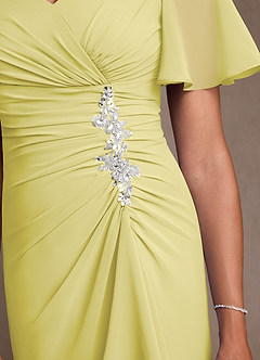 Azazie Suffolk Kleider für die Brautmutter A-Linie Plissee Chiffon Kleid Zitronensorbet image5