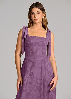 Azazie Debra Bridesmaid Dresses Wisteria A-Line with Pockets Floral Burnout Dress image2
