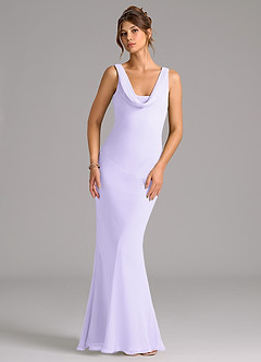 Azazie Rylina Bridesmaid Dresses Lilac Mermaid Pleated Chiffon Dress image1