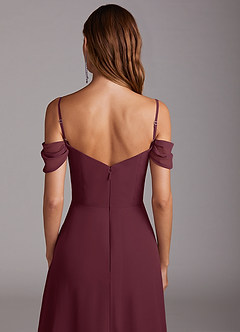 Azazie Marley Bridesmaid Dresses Cabernet A-Line Off the Shoulder Chiffon Convertible Dress image10